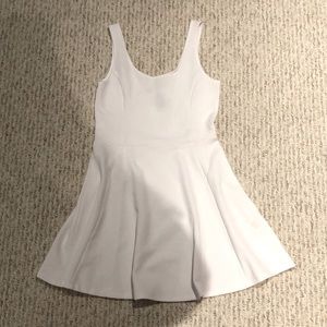 Divided white flared summer dress